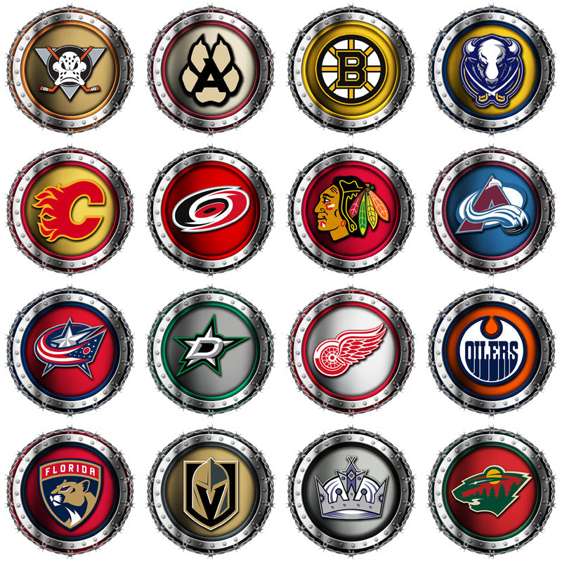 32 Premium Ice Hockey Team Barbed Wire Logo PNG Bundle