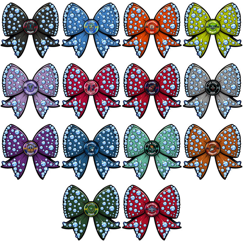 12 Women's Basketball Team Bling Bow PNG Designs Bundle