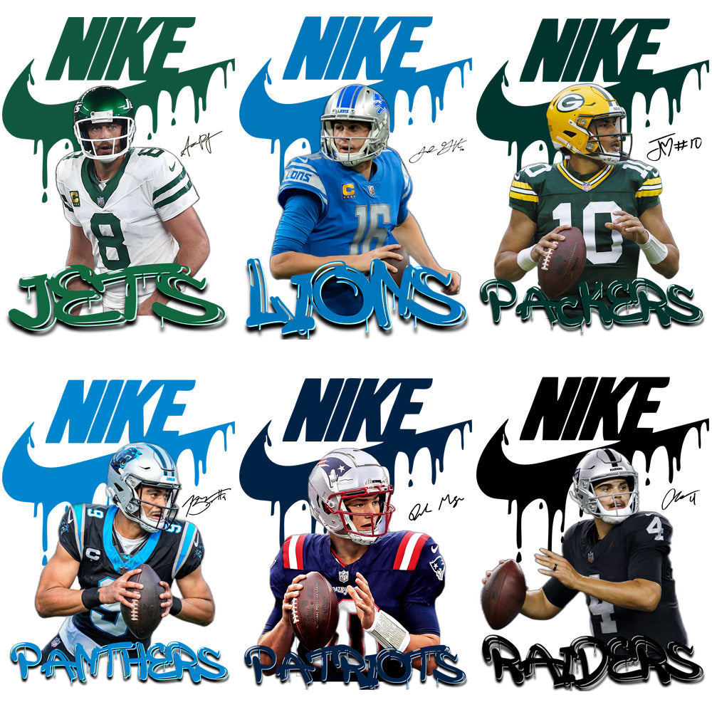 32 Swoosh Football Team Logos: PNG Bundle for Drip Designs