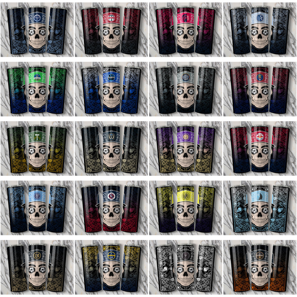 USA Soccer Skull Tumbler Wraps: 30 Team Bundle
