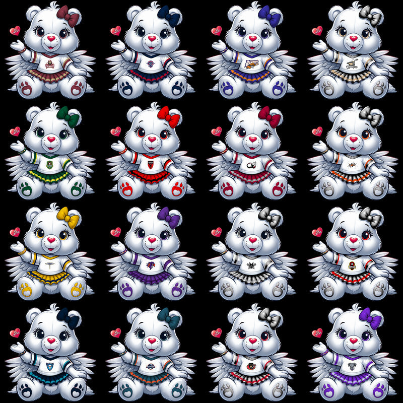 Lacrosse League Care Bear Cheerleader PNG Designs Bundle