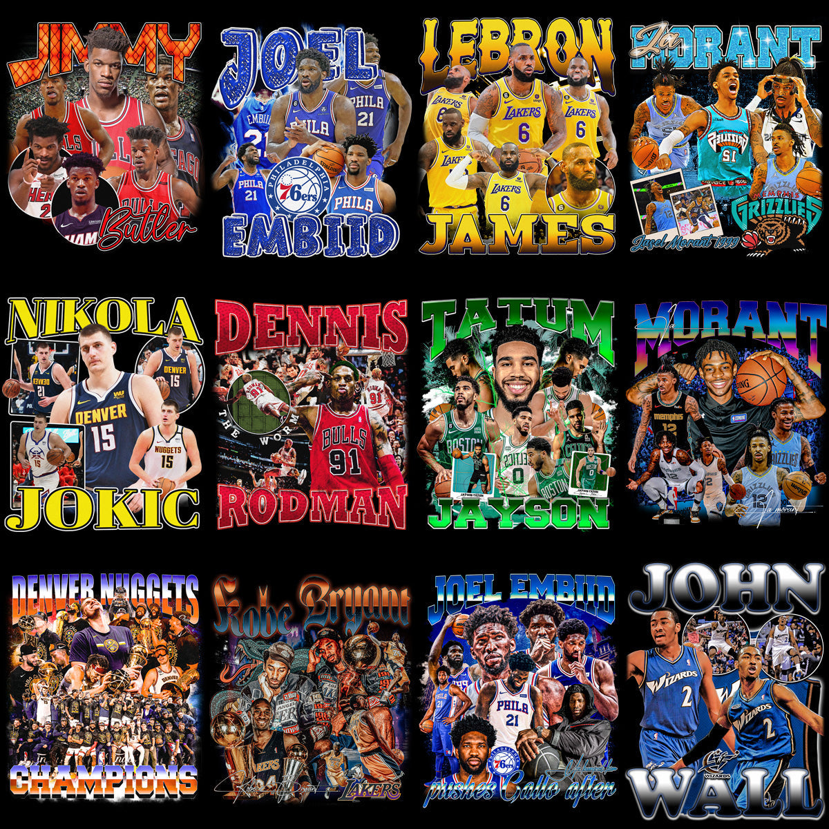 Vintage Basketball Player PNG Bundle: 36 Bootleg Designs