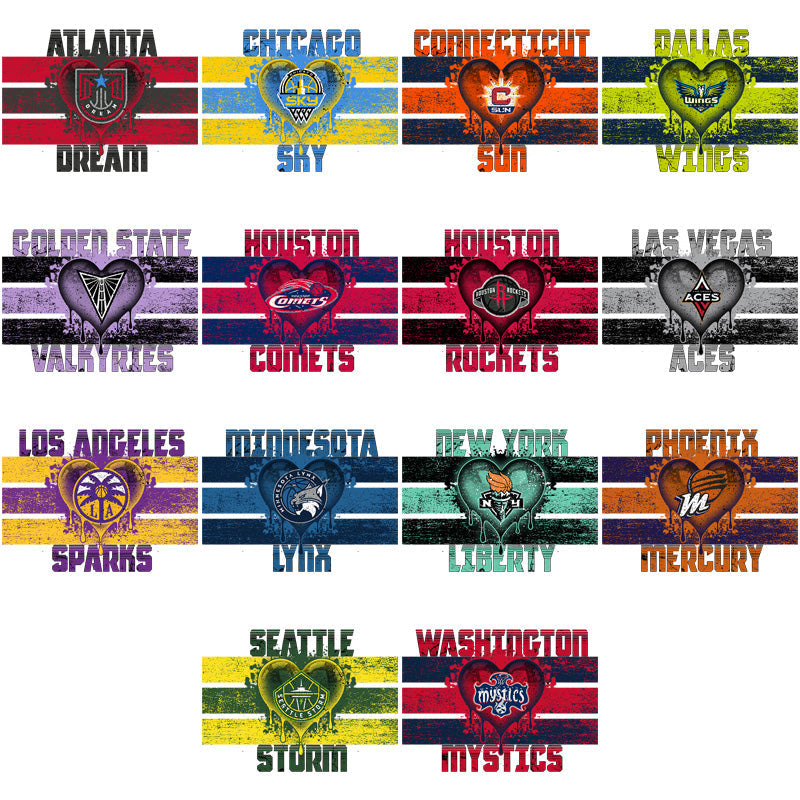 12 Drip-Design Women's Basketball Team PNG Bundle