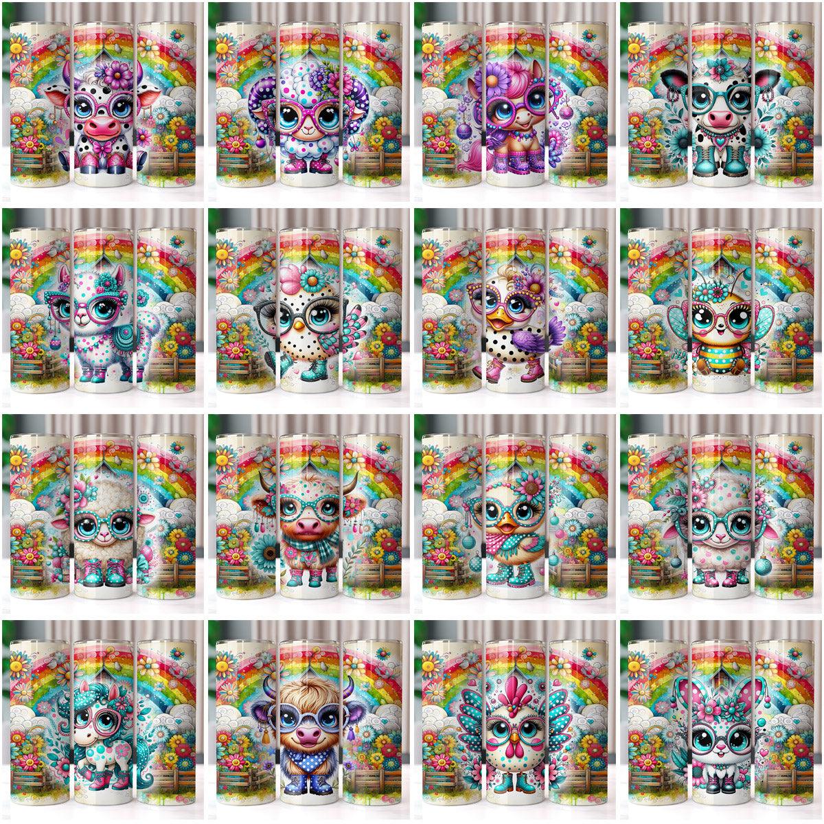 60 Adorable Animal Tumbler Wraps: JPG Bundle for Sublimation
