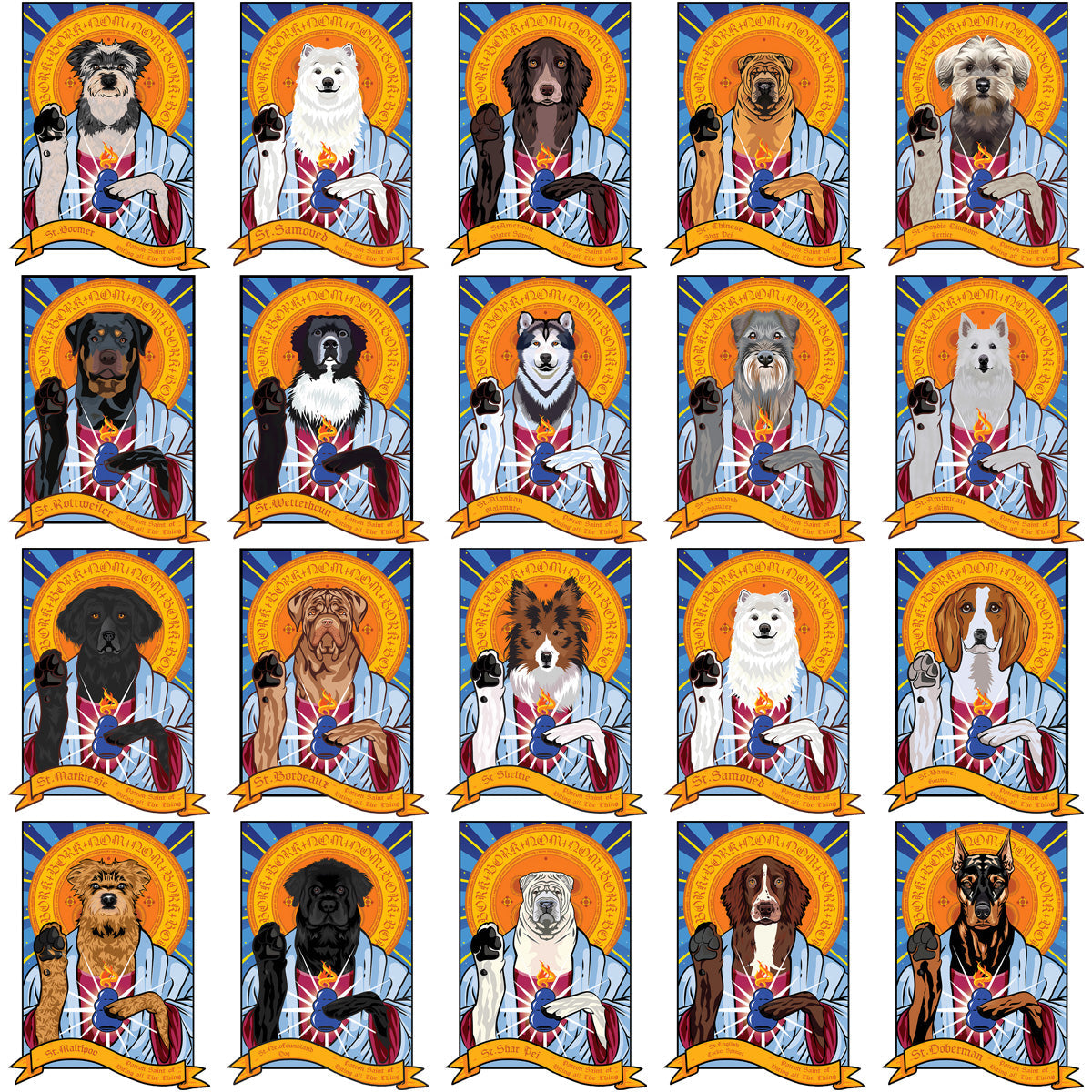 115 Hilarious Pet Saint PNGs: Funny Dog & Cat Designs Bundle