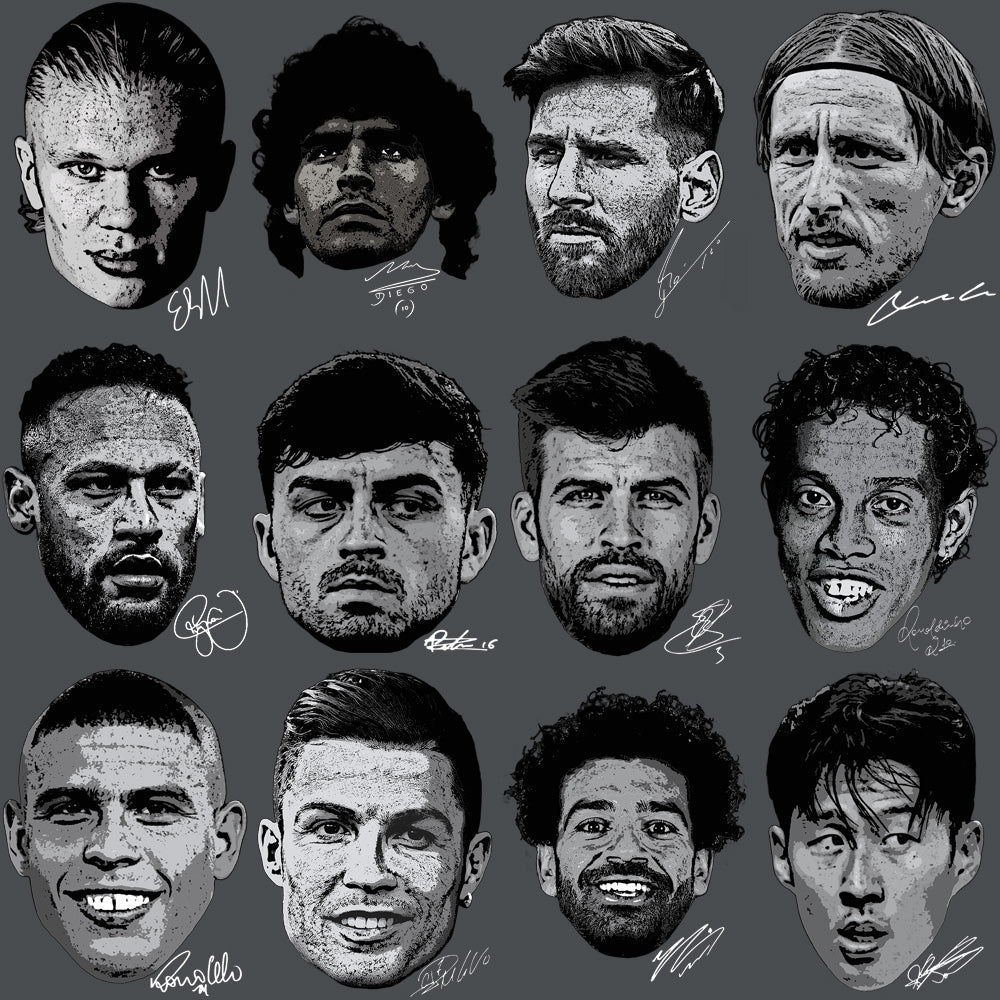 70+ Big Head Soccer Player PNG Faces & Signatures: Football Design Bundle