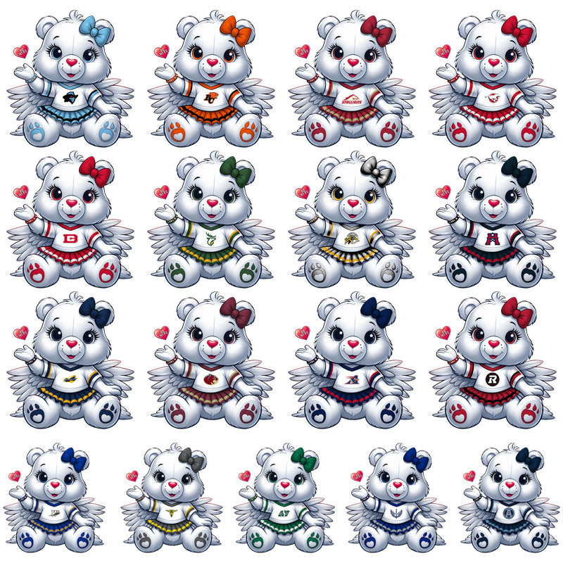 Canada Football Team Cheerleader PNG Bundle: 17 Care Bear Designs