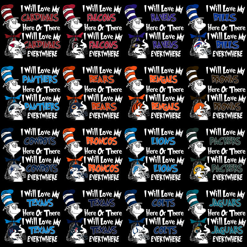 32 NFL Team Cat in the Hat PNG Bundle: Printable Designs for Fans