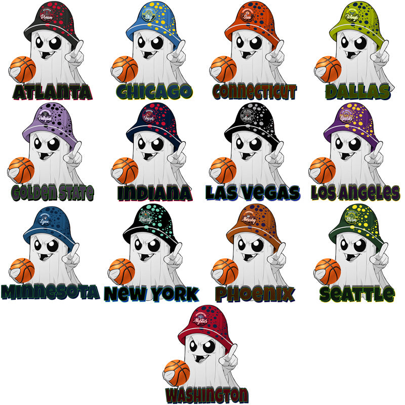 12 Women's Basketball Team Ghost Town PNG Bundle: Downloadable Designs