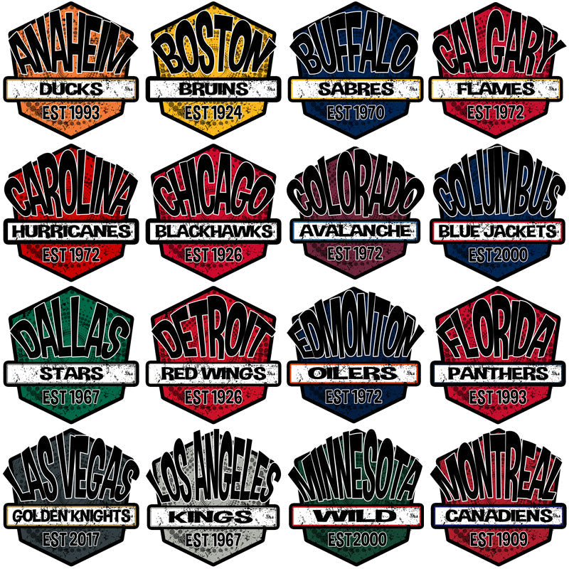 32 High-Quality Ice Hockey Team Shield Logos: PNG Bundle