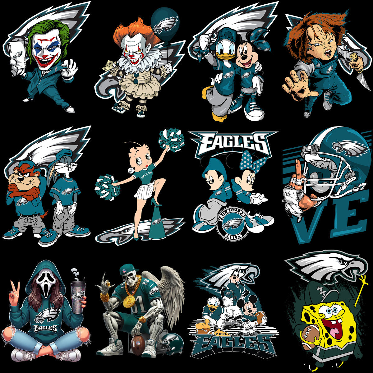 Philadelphia Eagles Super Bowl LIX (2025) PNG Designs Bundle: 60+ Football Graphics