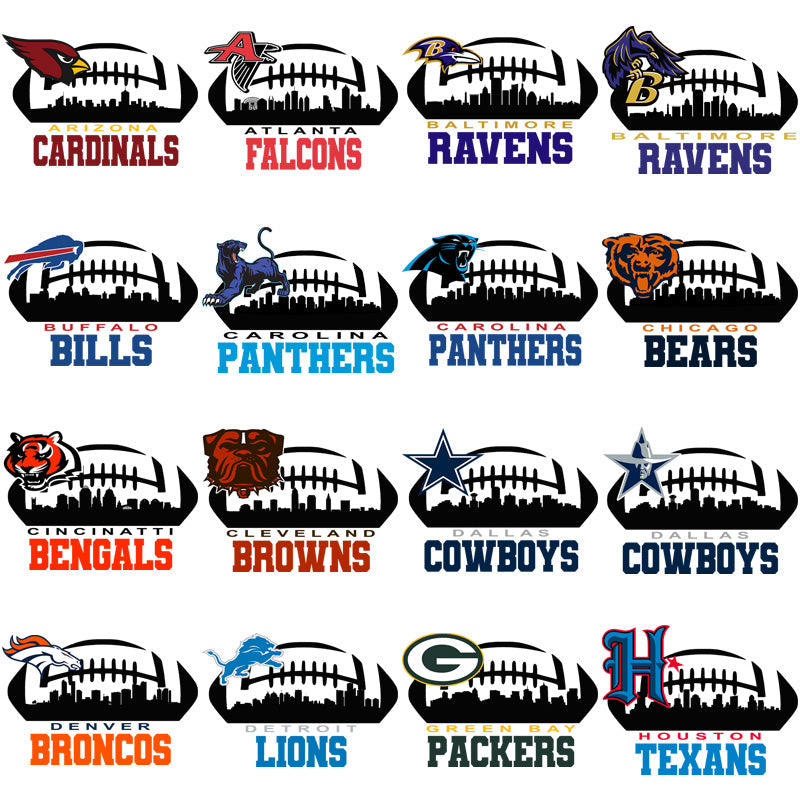 32 City Silhouette Football Team PNG Bundle: Downloadable Designs