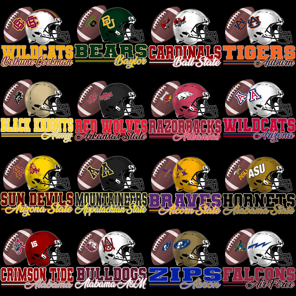 126 NCAA College Football Helmet & Stripe PNG Designs: Downloadable Bundle