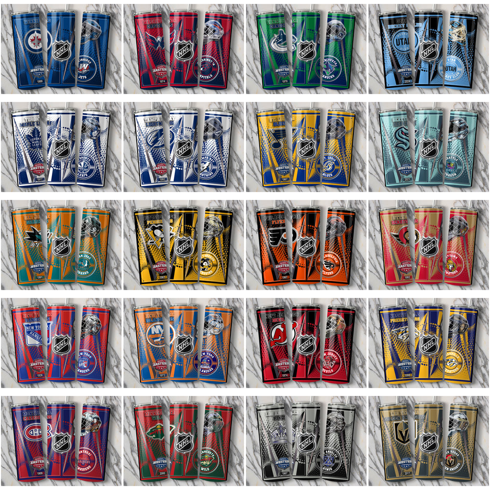 32 NHL Team Logo Tumbler Wraps - JPG Bundle for Sublimation
