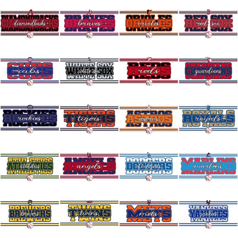 30 MLB Team Logo Stripes PNG Bundle: Downloadable Designs