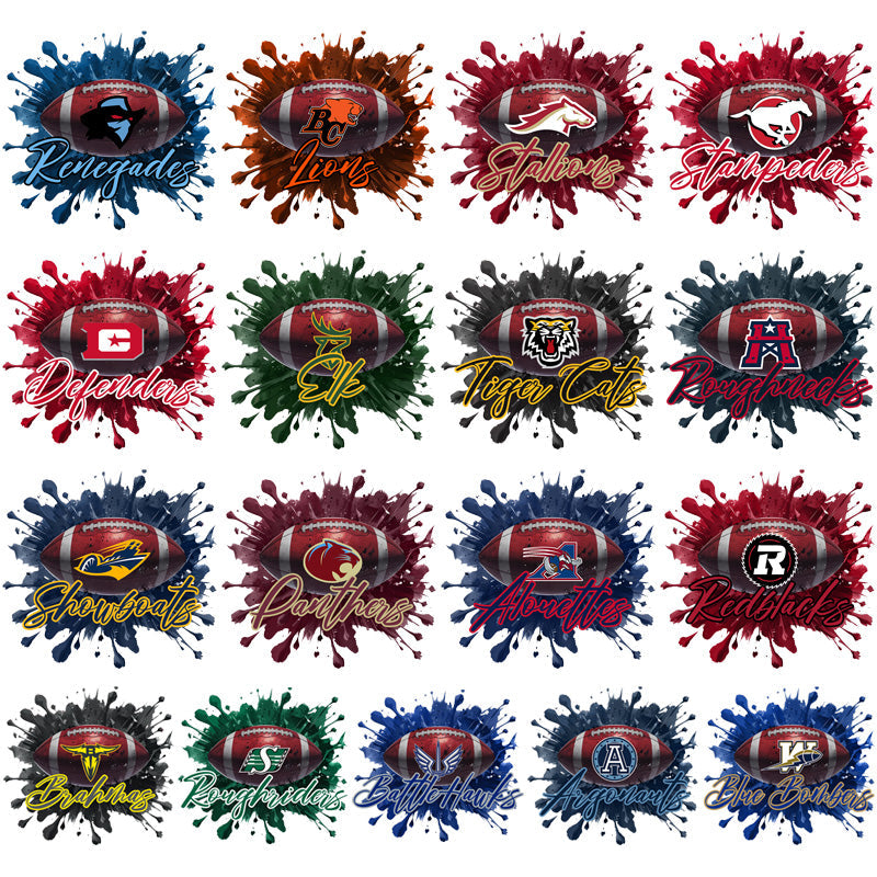 Canada Football Teams: 17 PNG Logos & Splash Designs Bundle