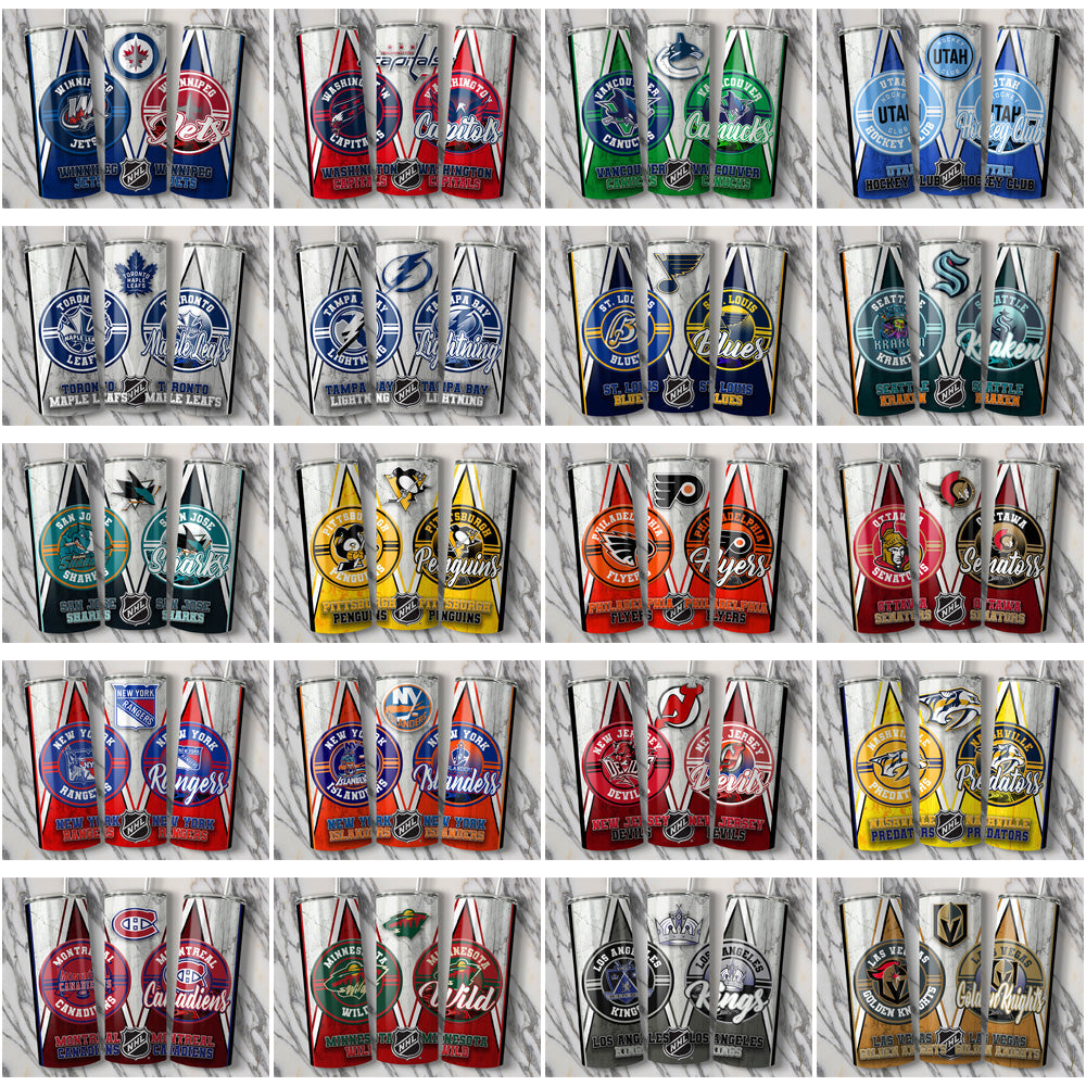 32 NHL Team Tumbler Wraps: SVG & JPG Download Bundle
