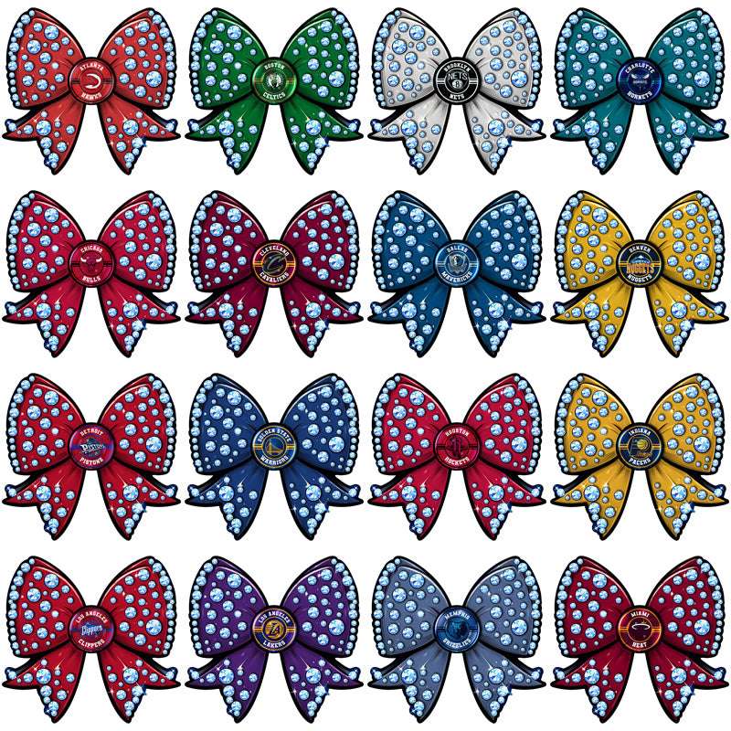 30 Basketball Teams Bling Bow Designs Bundle PNG