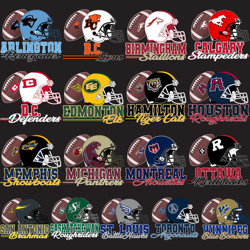 Canada Football Helmet PNG Bundle: 17 Vintage Stripe Designs