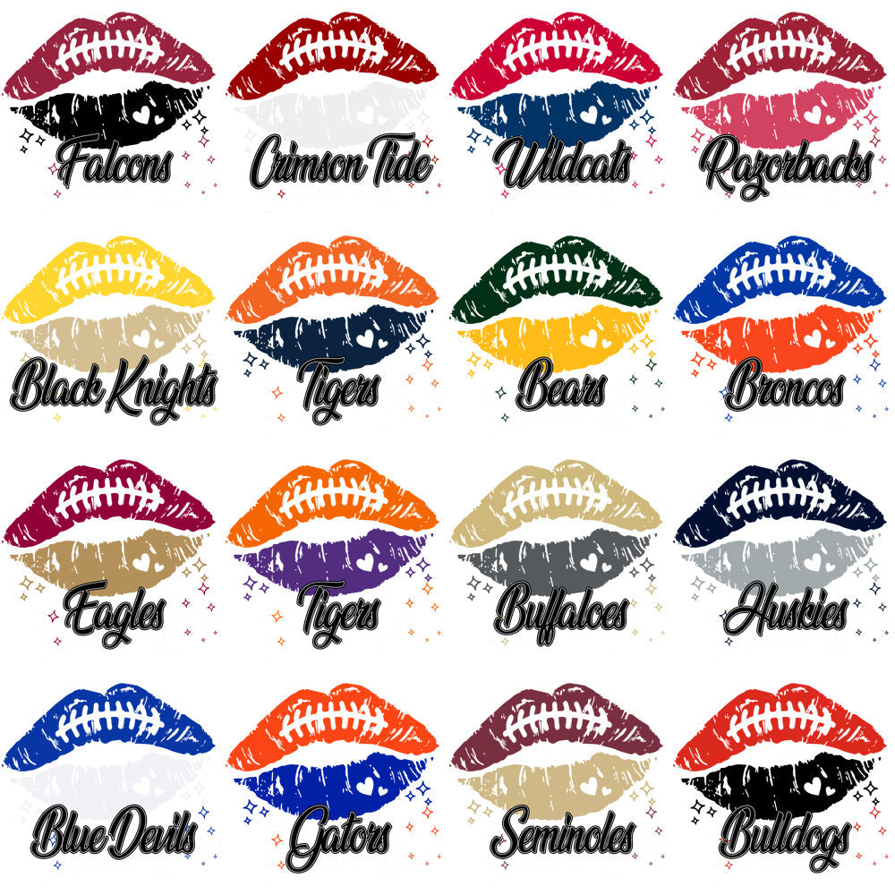 56 NCAA College Football Team Lips PNG Designs Bundle