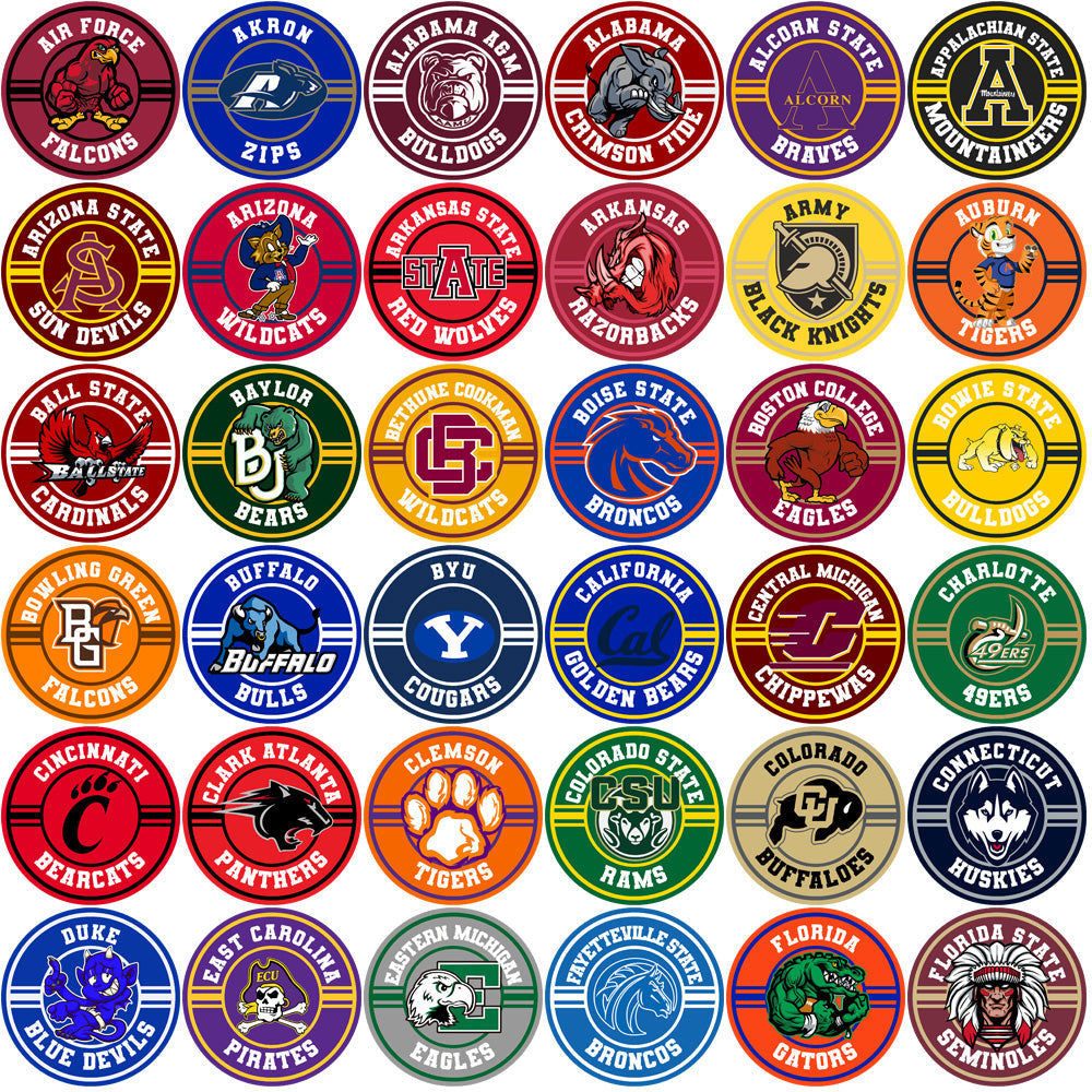 110+ NCAA College Circle Stripe Logos: PNG Designs Bundle