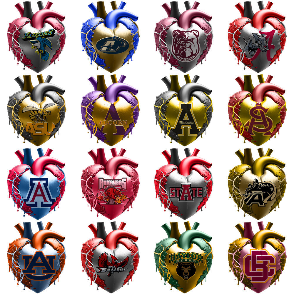 118 NCAA College Bleeding Heart PNG Designs: Perfect for Your Team Spirit Projects