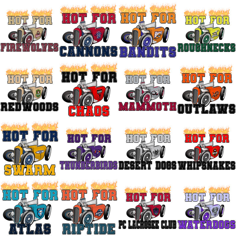 Lacrosse League Hot Rod Designs: 23 PNG Bundle