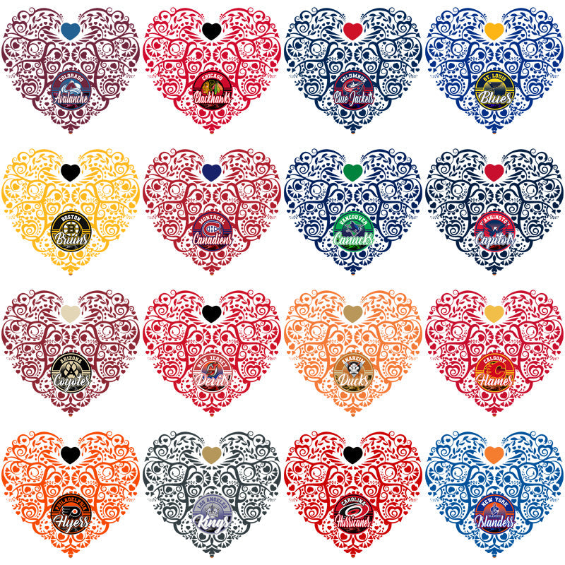 32 Ice Hockey Team Heart PNG Designs: Perfect for Crafts & Fan Gear