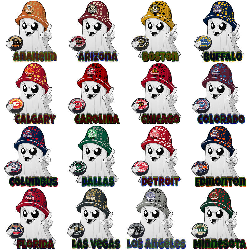 32 Ice Hockey Team Ghost Town PNG Bundle:  Downloadable Designs