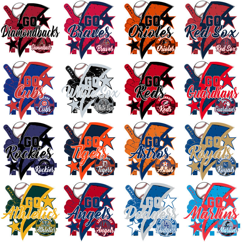 30 MLB Team Logos: Bolt Design PNG Bundle for Your Projects