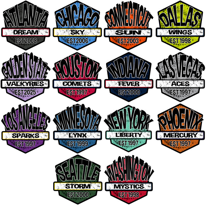 12 Women's Basketball Team Logo Shields: PNG Bundle (V2)