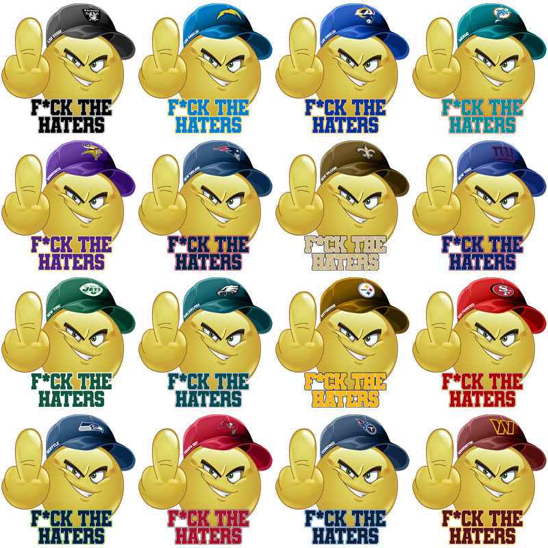 32 NFL Team "F*ck the Haters" PNG Designs Bundle: Digital Download
