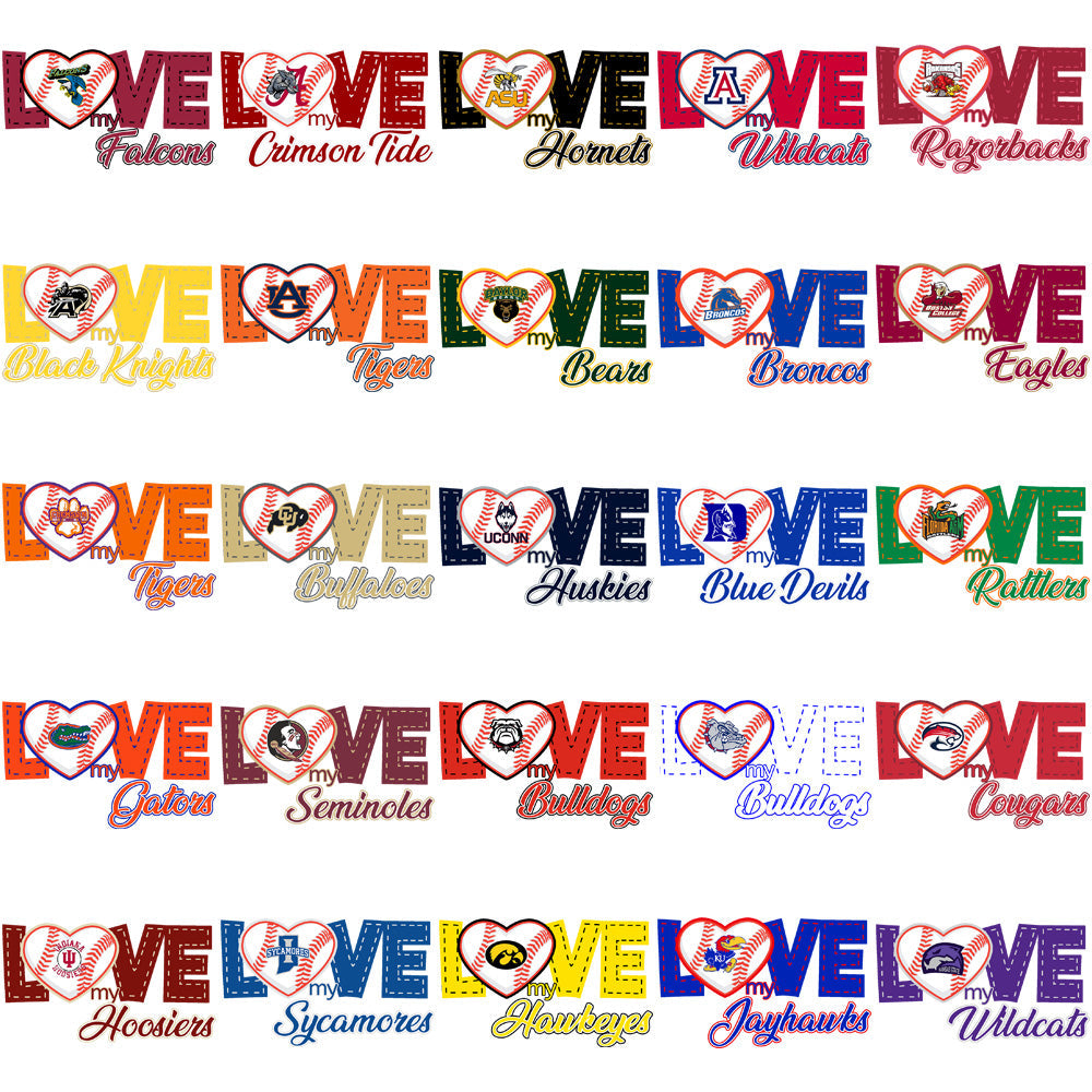 NCAA Baseball Team Designs Bundle: 62 College PNG Graphics