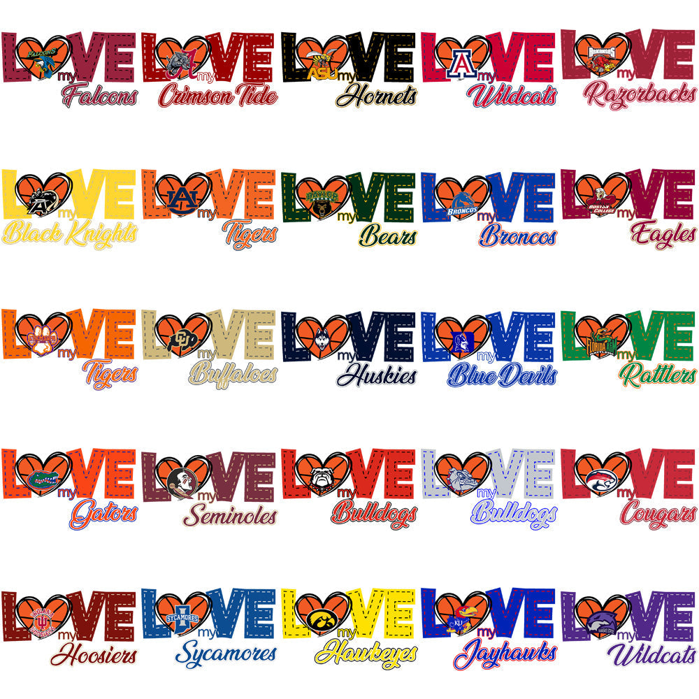 NCAA College Basketball Team Designs Bundle: 62 PNGs