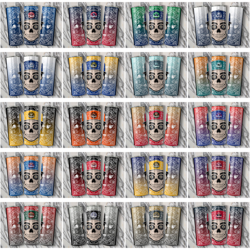 32 NHL Skull Tumbler Wraps: Hockey Team Handkerchief Bundle
