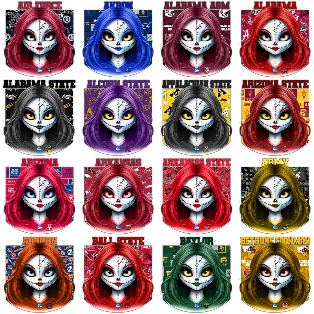 121+ NCAA Zombie Girl PNG Designs: College Mascot Graphics Bundle