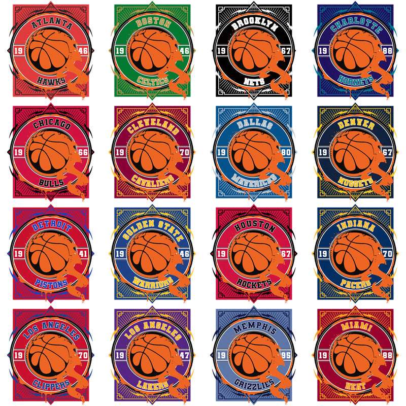 30 Basketball Teams Fire Ball Designs Bundle PNG
