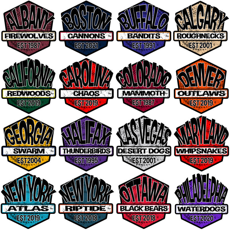 Lacrosse League Shield Logos: 23 PNG Designs Bundle