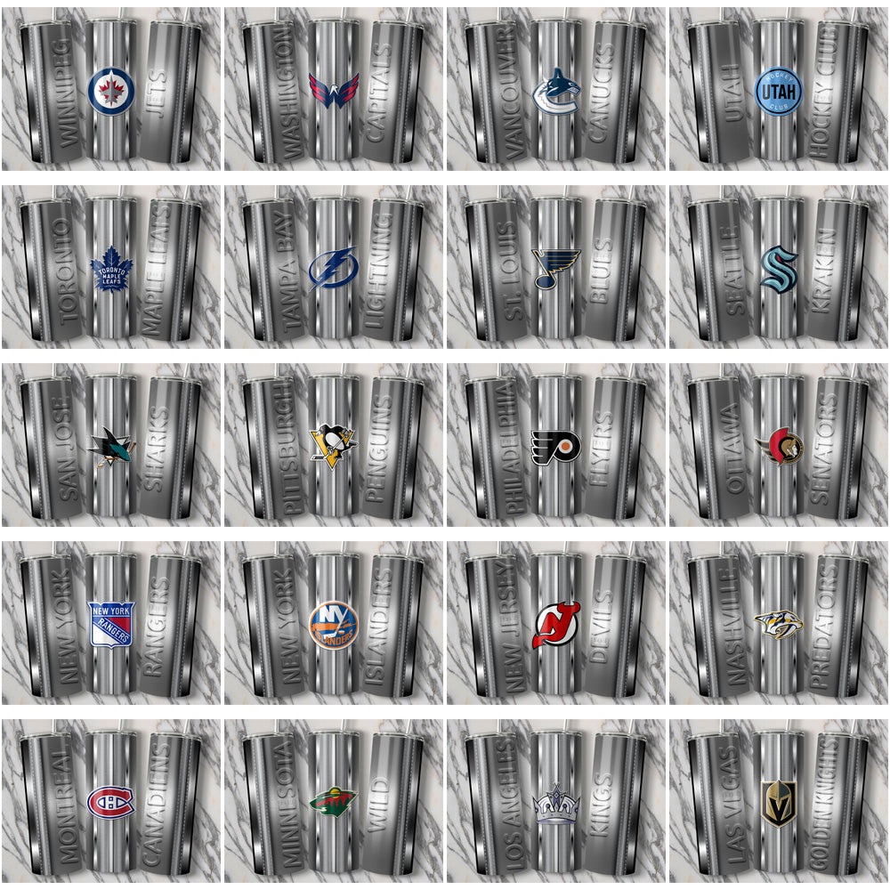 32 Metallic Ice Hockey Tumbler Wraps JPG Bundle: Instant Download
