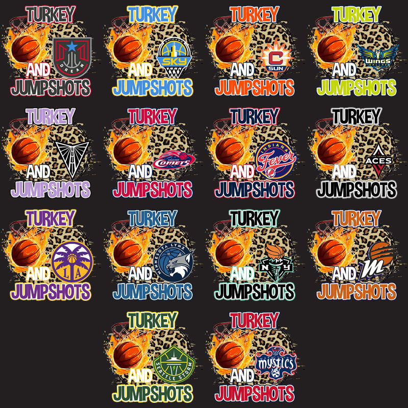 Turkey Women's Basketball Teams: 12 PNG Designs Bundle