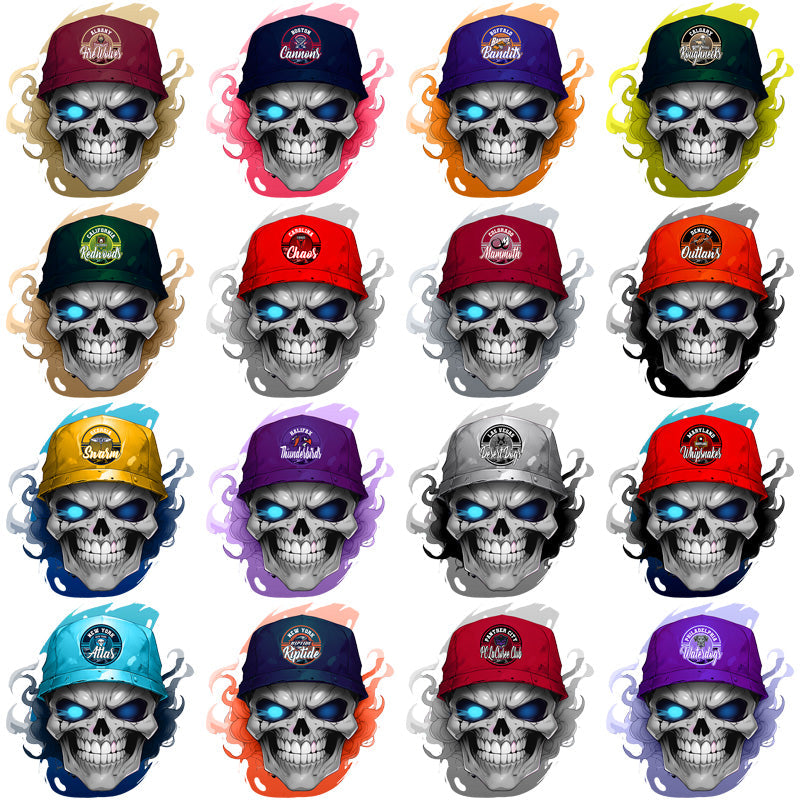 Lacrosse League Smokin' Skull PNG Bundle: 23 Designs