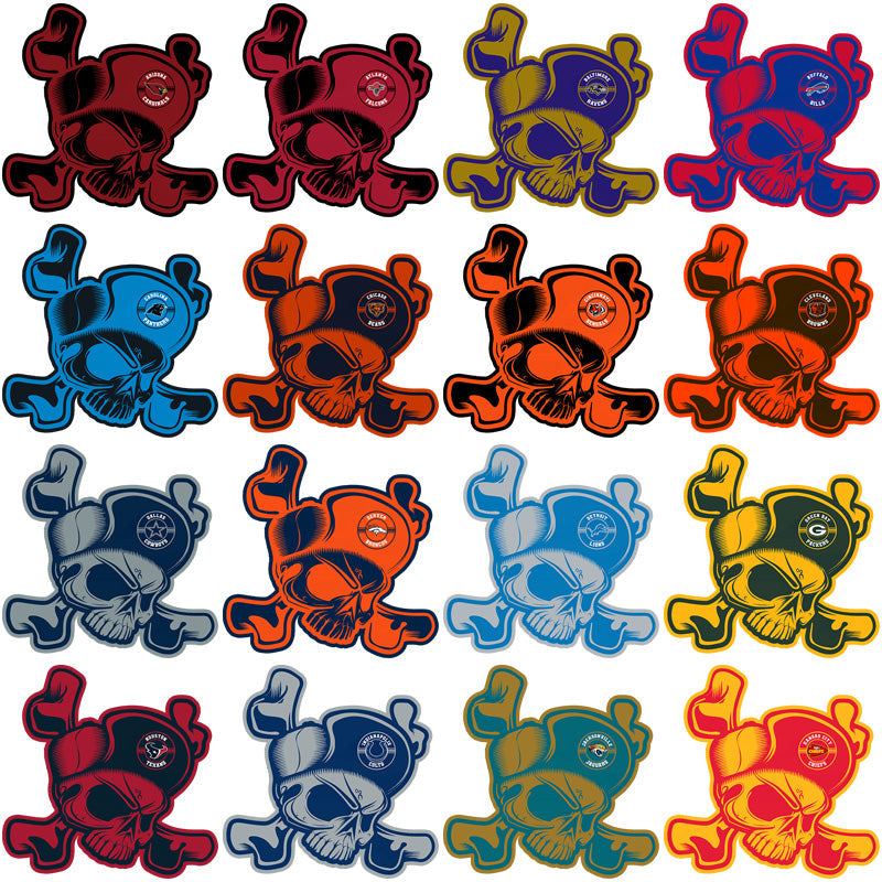 32 NFL Team Skull Cap Designs: PNG Bundle for Sublimation