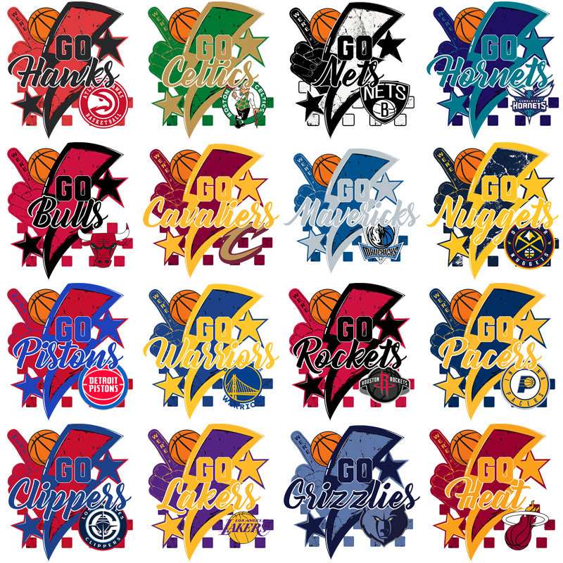 30 Basketball Teams Go Team Bolt Designs Bundle PNG