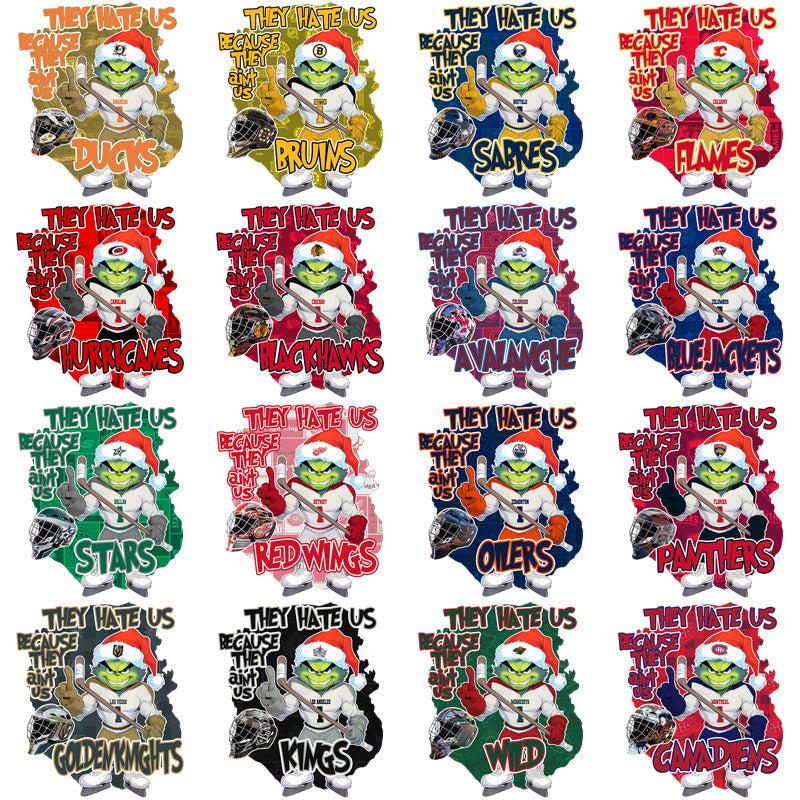 32 Grinch-Themed Ice Hockey Team Logos: PNG Bundle (V2)