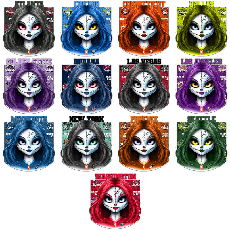 12 Women's Basketball Zombie Girl PNG Designs Bundle