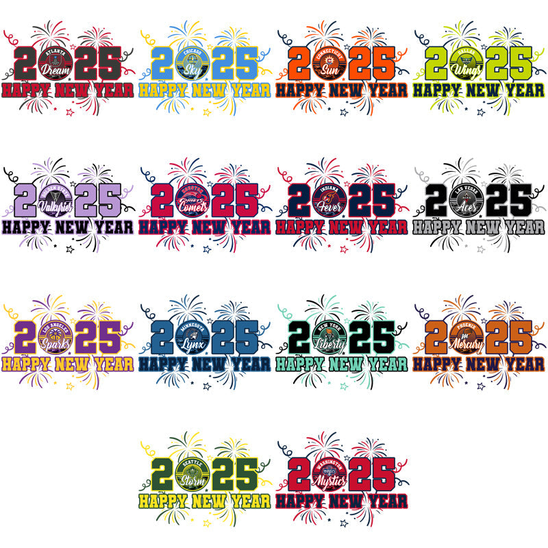 2025 Women's Basketball Team New Year's PNG Bundle: 12 Designs