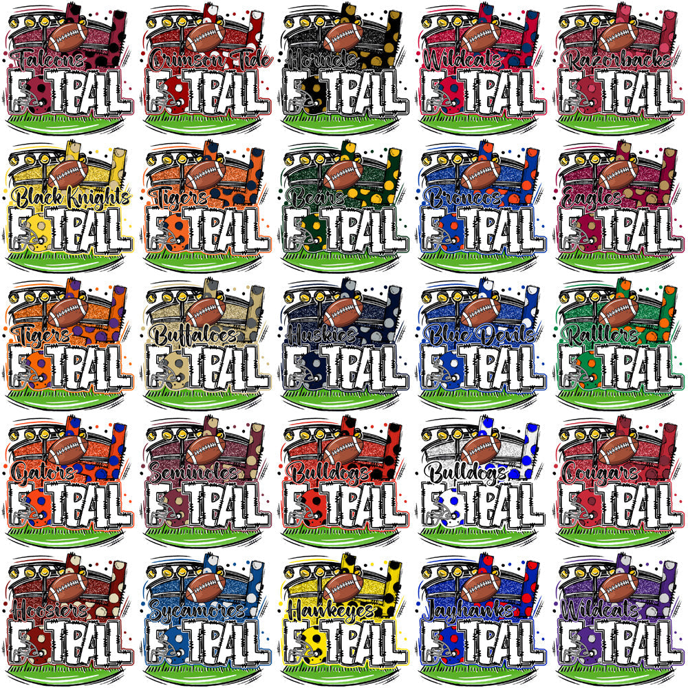 62 Retro NCAA College Football Team PNG Designs Bundle