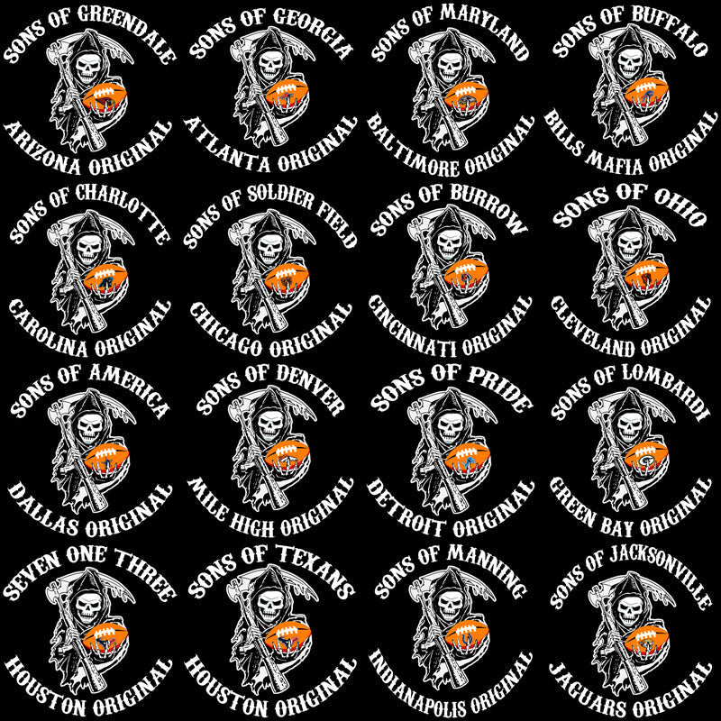 32 NFL Team Parody Logos: Hilarious SOA-Style PNG Bundle