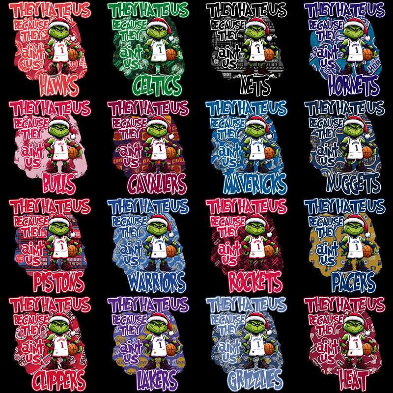 30 Basketball Teams Grinch They Hate Us Designs Bundle PNG
