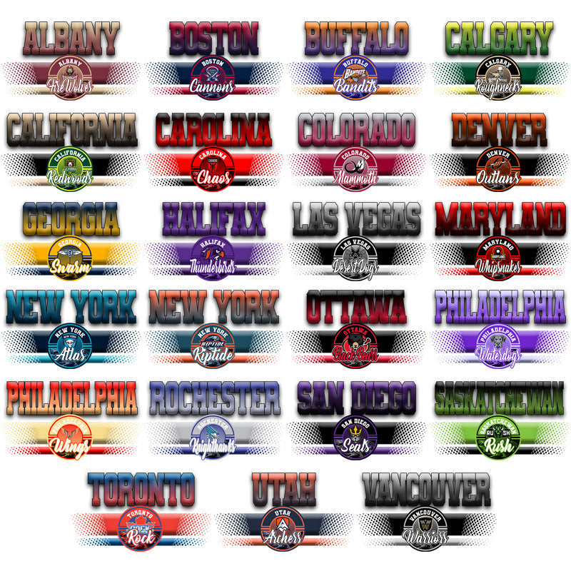 Lacrosse League Team Stripe Designs: 23 PNG Bundle for Jerseys & Gear